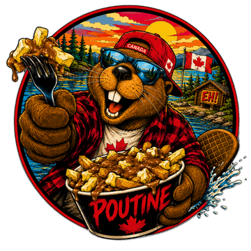 Canadian Beaver Eating Poutine