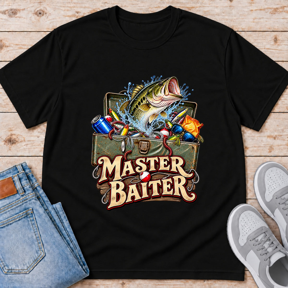 Master Baiter Fishing Design - Black